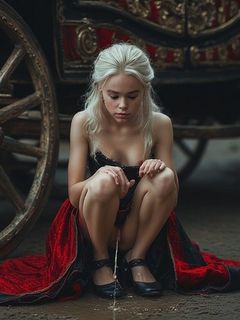 Parody- Rhaenyra Targaryen  Desperately Pissing on the Kingsroad