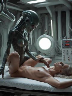 Naked Lab Technicians on the Zyphor Prime Medical Deck