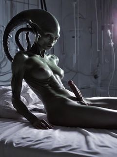 Naked Lab Technicians on the Zyphor Prime Medical Deck