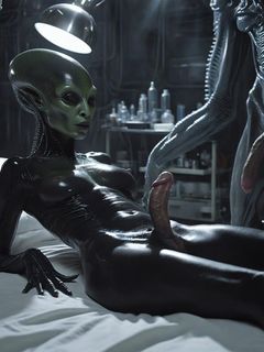 Naked Lab Technicians on the Zyphor Prime Medical Deck