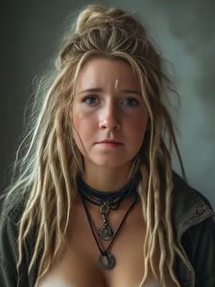 German Natascha (Dreadlocks, Hairy Pussy and Nipple Piercings)