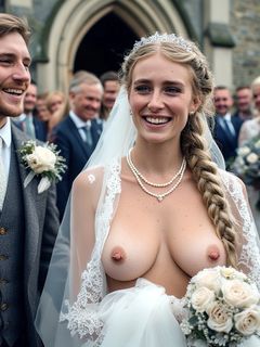 Smiling Brides with Pierced Nipples 15 - blonde big tits