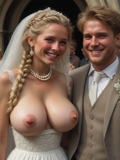 Smiling Brides with Pierced Nipples 15 - blonde big tits