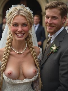 Smiling Brides with Pierced Nipples 15 - blonde big tits