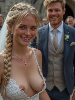 Smiling Brides with Pierced Nipples 15 - blonde big tits