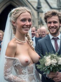 Smiling Brides with Pierced Nipples 15 - blonde big tits