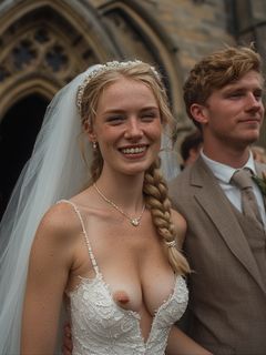 Smiling Brides with Pierced Nipples 15 - blonde big tits
