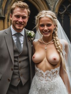 Smiling Brides with Pierced Nipples 15 - blonde big tits