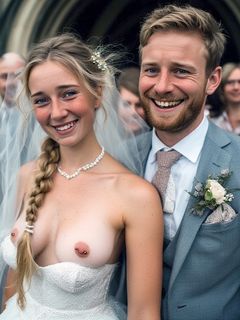 Smiling Brides with Pierced Nipples 15 - blonde big tits