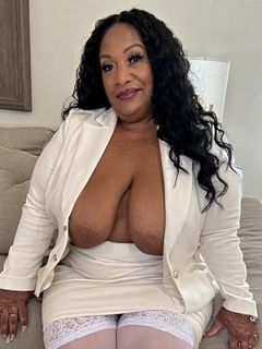 Ebony BBW in White