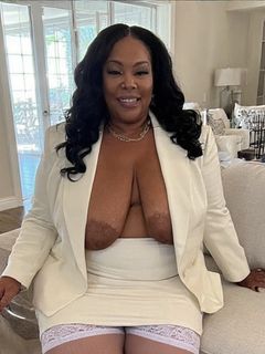 Ebony BBW in White