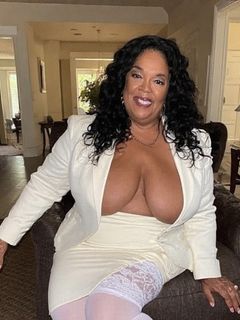 Ebony BBW in White