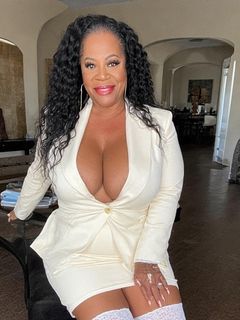 Ebony BBW in White