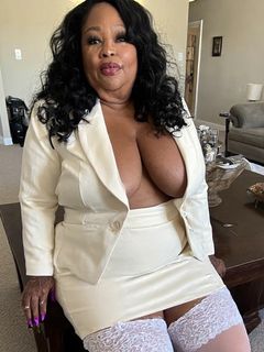 Ebony BBW in White