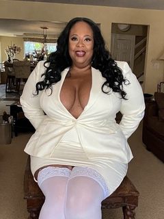 Ebony BBW in White