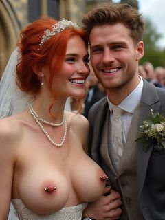 Smiling Brides with Pierced Nipples 13