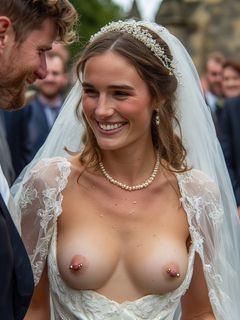 Smiling Brides with Pierced Nipples 13