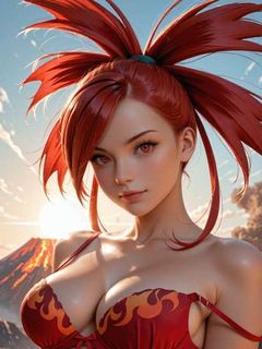 pokemon fire trainer Flannery by the valcano hentai