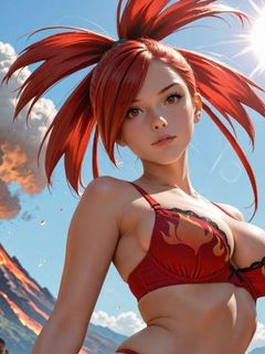 pokemon fire trainer Flannery by the valcano hentai