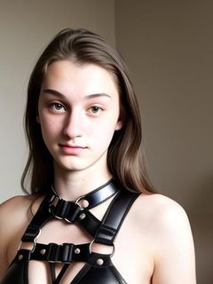 AI young beautiful girls. Harness and uder dress genereted 2