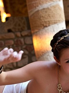 Ancient Rome, Hairless Pussy, Fancy Updo Hair, Cum Covered